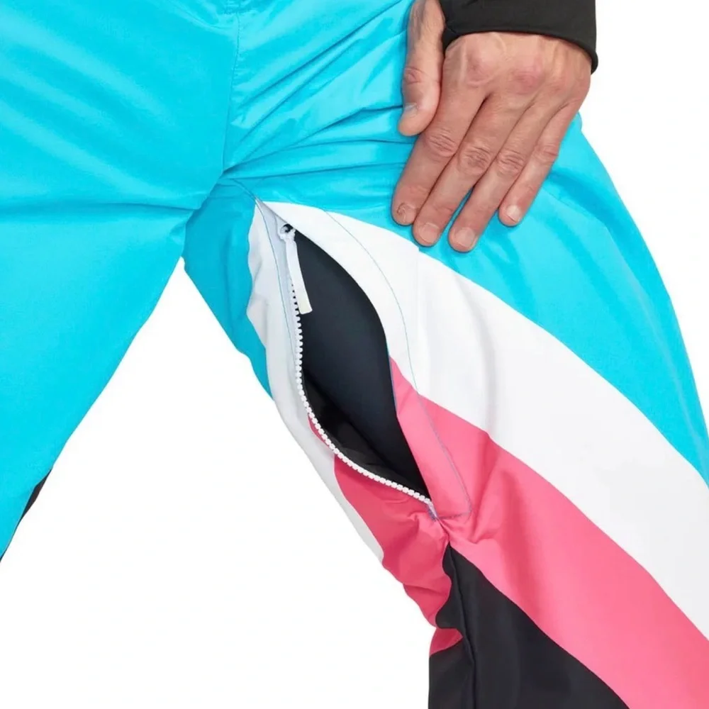 Tipsy Elves Mens XL Pastel Pro Snow Suit Retro Chevron Ski Snowboard Insulated - Picture 4 of 11